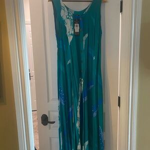 Teal Maxi Dress with Button Detail